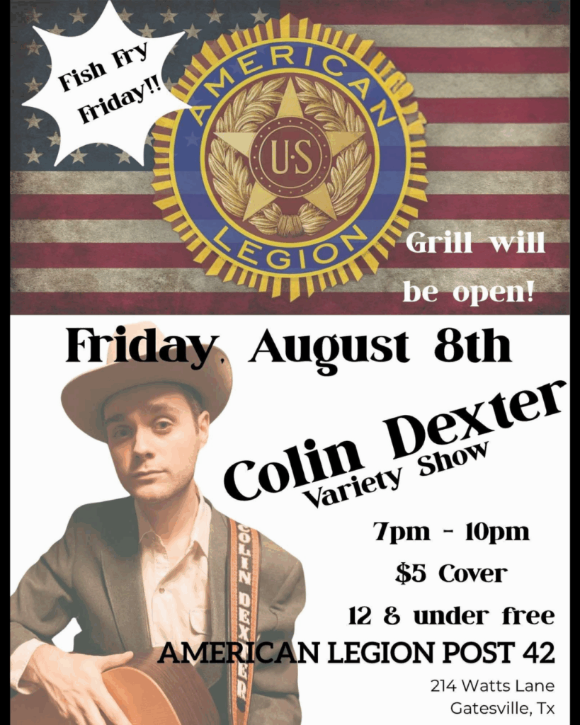 Colin Dexter Variety Show at American Legion Post 42
